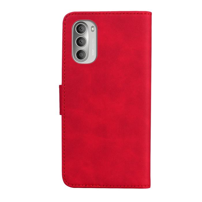 Bild 3, Motorola Moto G51 Fodral Skin Touch Läder Röd