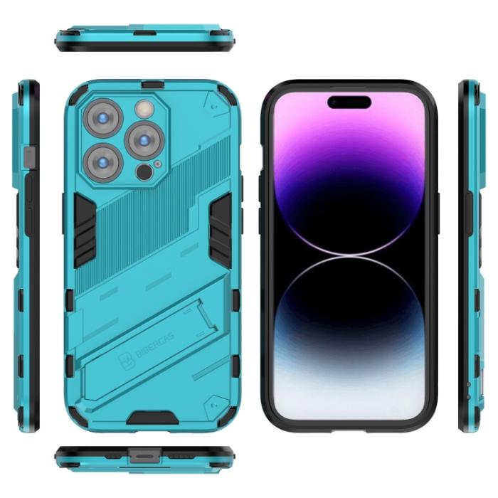 Bild 5, iPhone 14 Pro Skal Hybrid Med Kickstand Blå