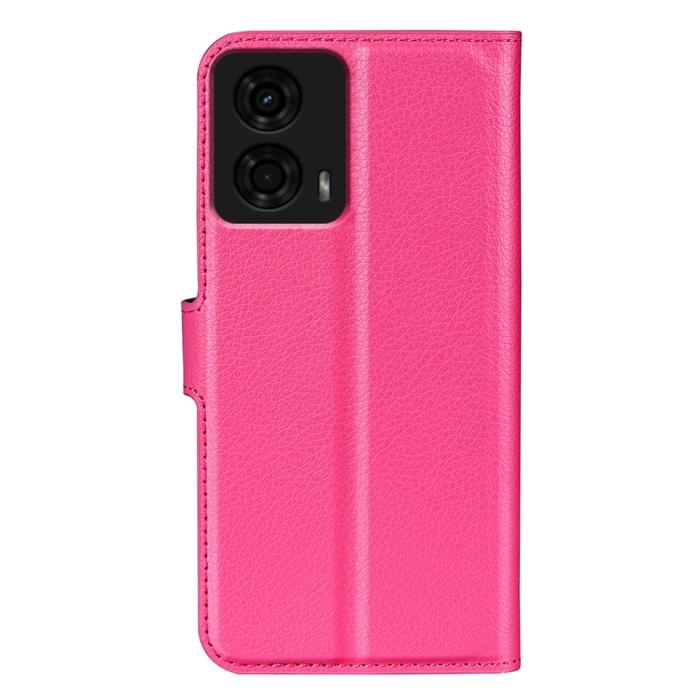 Bild 6, Motorola Moto G04 4G/G24 4G Fodral Litchi Läder Rosa