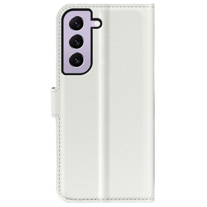 Bild 6, Samsung Galaxy S23 Fodral Litchi Läder Vit