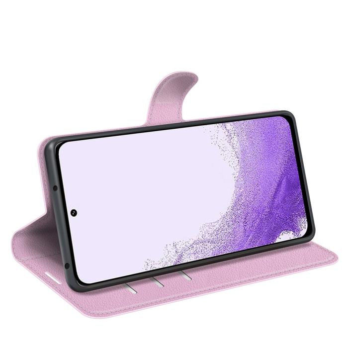 Bild 3, Samsung Galaxy S23 Fodral Litchi Läder Ljus Rosa