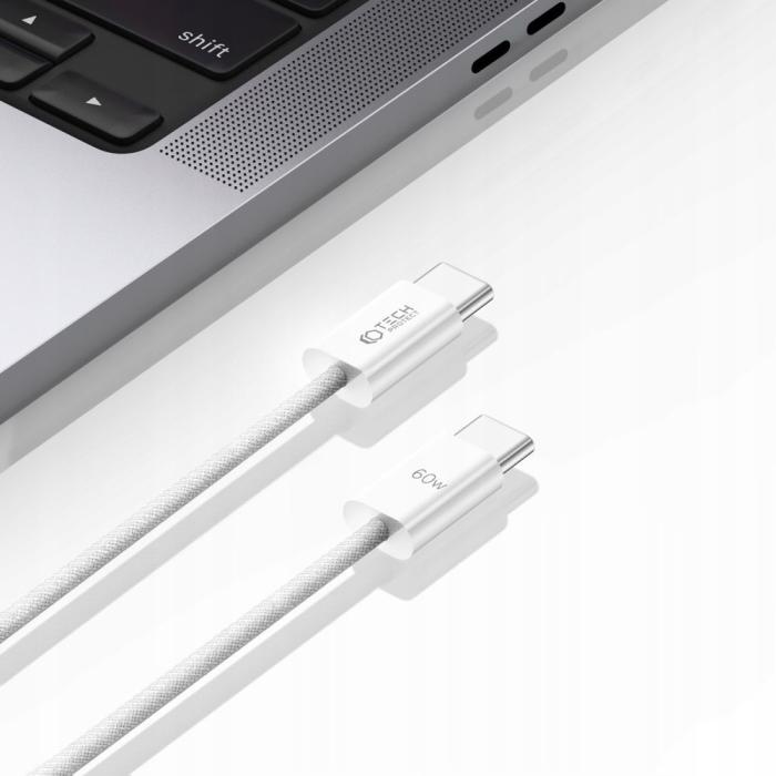 Bild 5, Tech-Protect 2 m 60W/3A PD USB-C - USB-C Kabel UltraBoost Vit