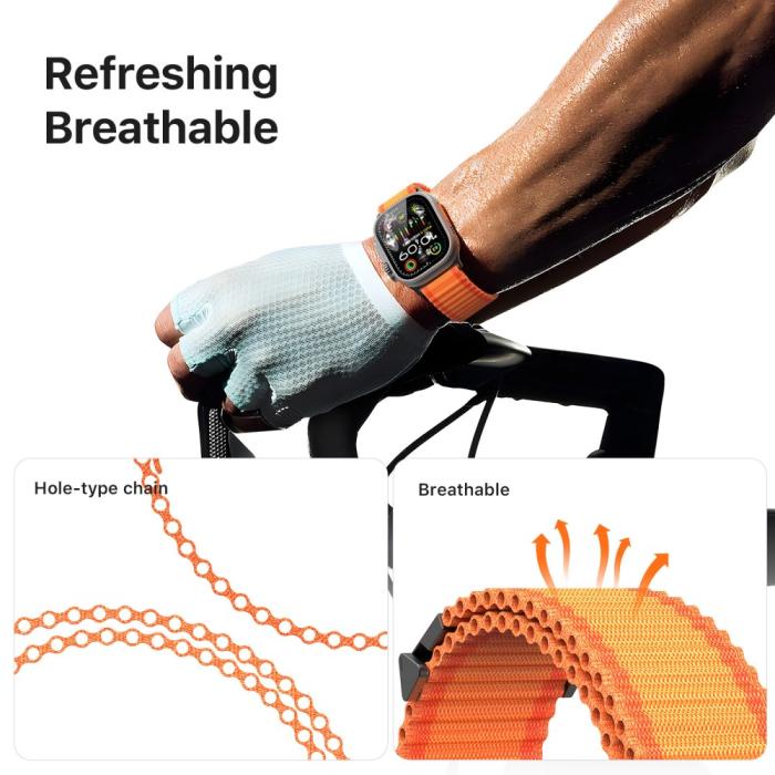 Bild 6, DUX DUCIS Apple Watch 38/40/41/42 mm Armband Nylon Orange