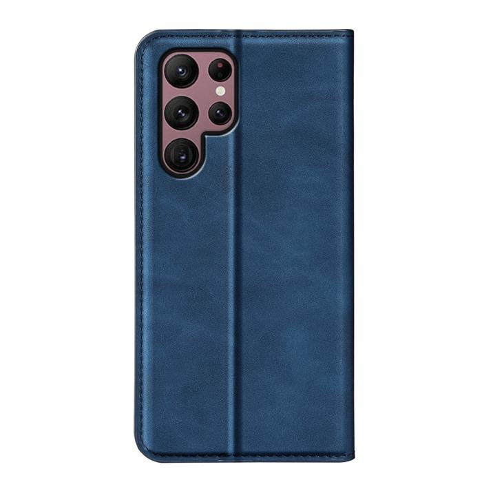 Bild 6, Samsung Galaxy S23 Ultra Fodral Flip Skin Touch Blå