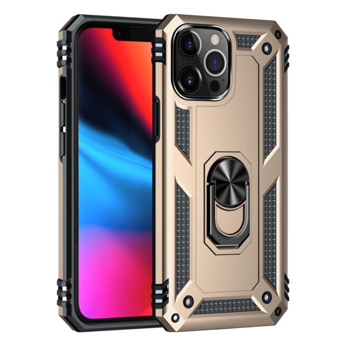 Bild 2, iPhone 14 Pro Max Skal Shockproof Hybrid Ring Guld