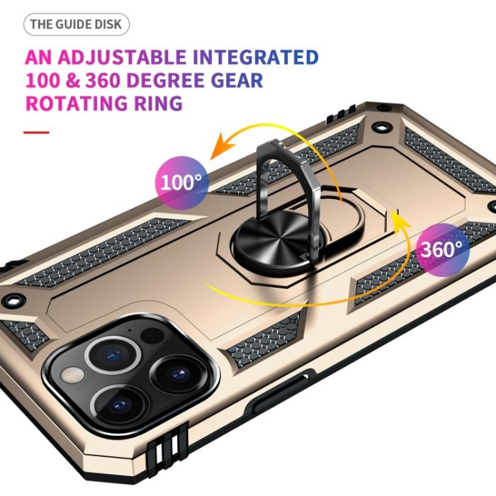 Bild 4, iPhone 14 Pro Max Skal Shockproof Hybrid Ring Guld