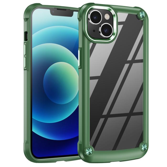 Bild 1, iPhone 15 Plus Skal Shockproof Hybrid Armor Grön