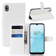 Huawei Y5 (2019) - Litchi Plånboksfodral - Vit