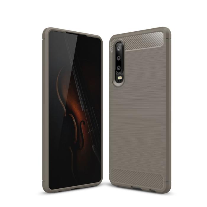 Bild 1, Huawei P30 - Brushed TPU Skal - Grå
