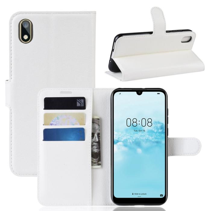 Bild 1, Huawei Y5 (2019) - Litchi Plånboksfodral - Vit