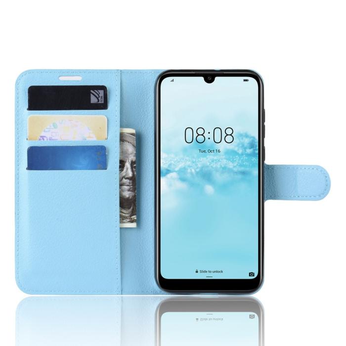 Bild 4, Huawei Y5 (2019) - Litchi Plånboksfodral - Ljus Blå