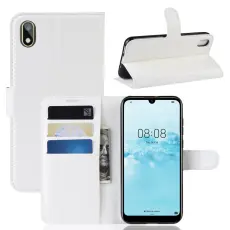 Huawei Y5 (2019) - Litchi Plånboksfodral - Vit