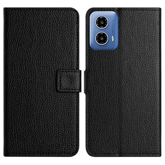 Bild 1, Motorola Moto G35 5G Fodral Litchi Läder Svart