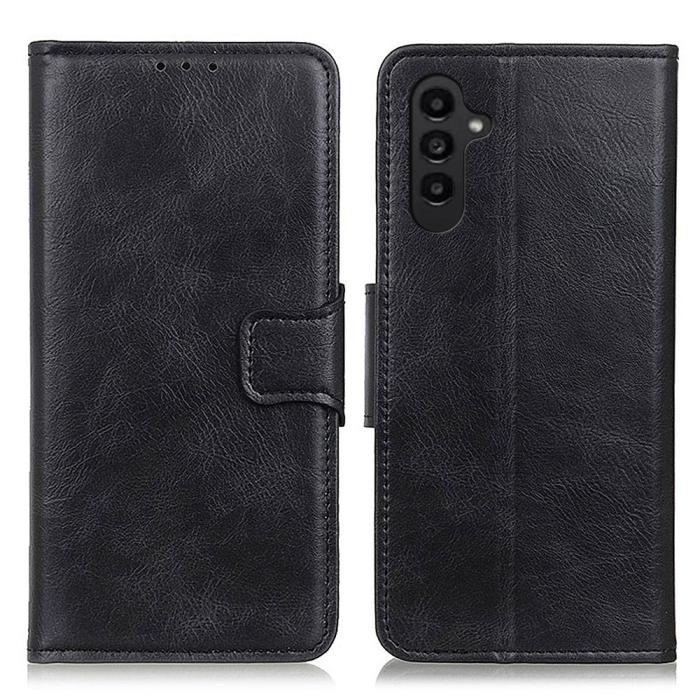 Bild 1, Galaxy A14 4G/5G Fodral Split Läder Crazy Horse Svart