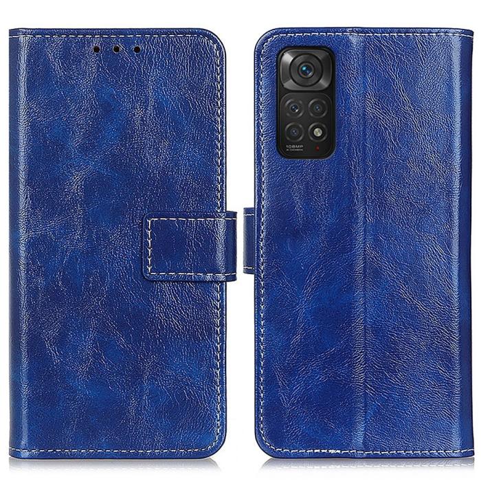 Bild 1, Xiaomi Redmi Note 11 4G Fodral Crazy Horse Blå