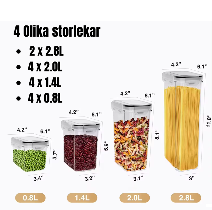 Bild 2, 14-Pack Lufttäta Matförvaringsbehållare Med Lock - BPA-Fria