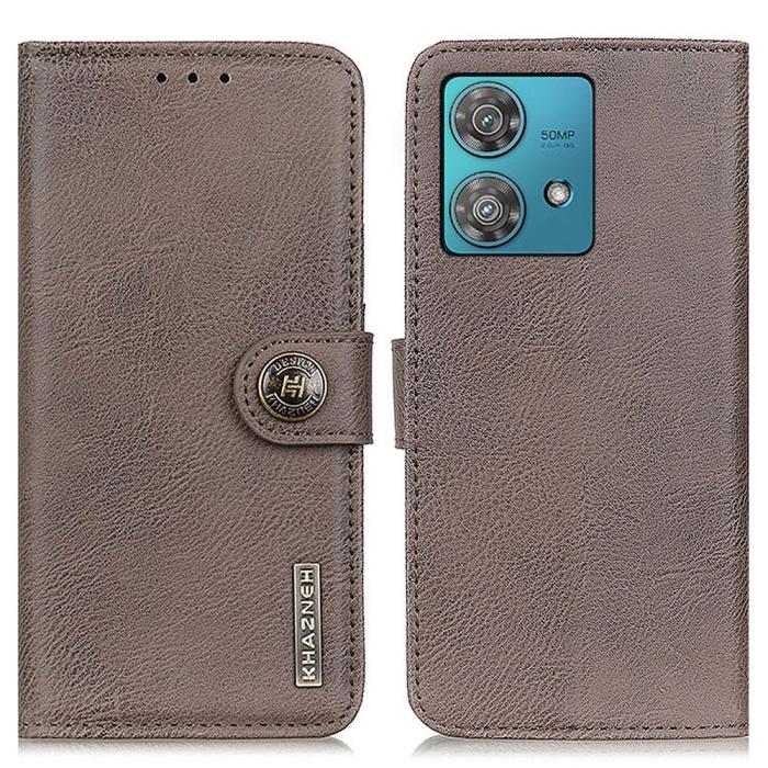 Bild 1, KHAZNEH Motorola Edge 40 Neo 5G Fodral Läder Khaki