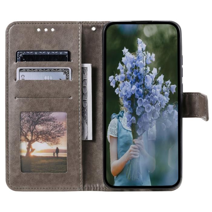 Bild 2, Samsung Galaxy A35 5G Fodral Mandala Läder Grå