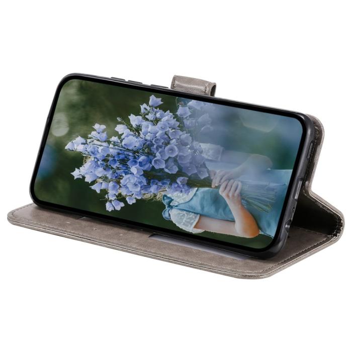 Bild 3, Samsung Galaxy A35 5G Fodral Mandala Läder Grå