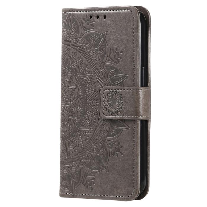 Bild 5, Samsung Galaxy A35 5G Fodral Mandala Läder Grå