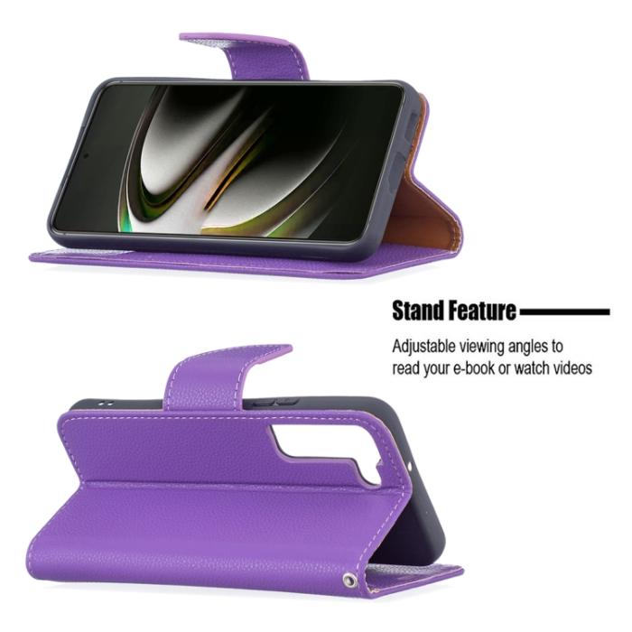 Bild 4, Samsung Galaxy S22 Fodral Litchi Shark Lila
