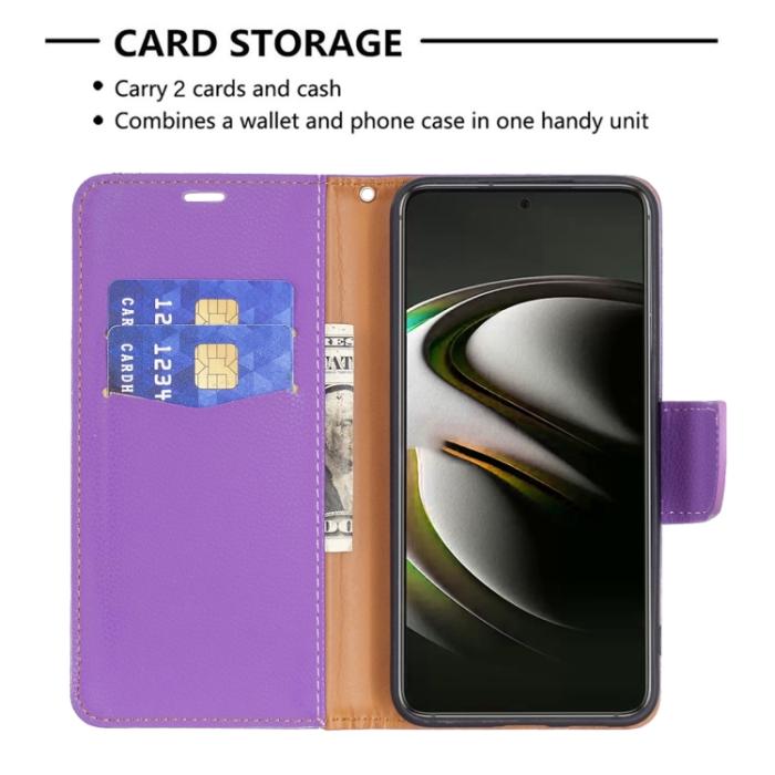 Bild 5, Samsung Galaxy S22 Fodral Litchi Shark Lila