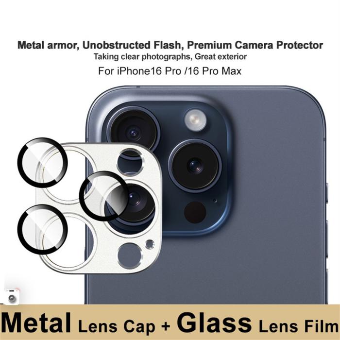 Bild 3, IMAK iPhone 16 Pro Max/16 Pro Linsskydd Silver