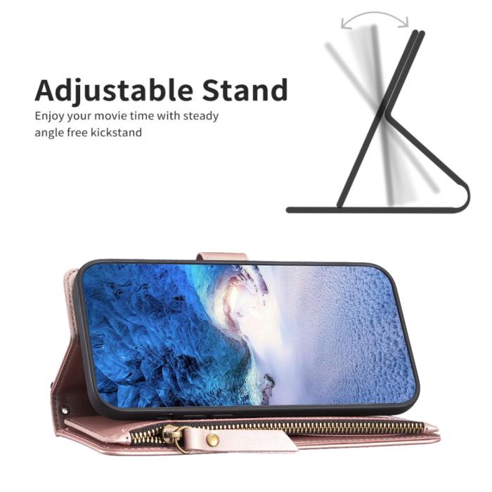 Bild 3, iPhone 15 Fodral 9-Kort Multifunktionell Roséguld