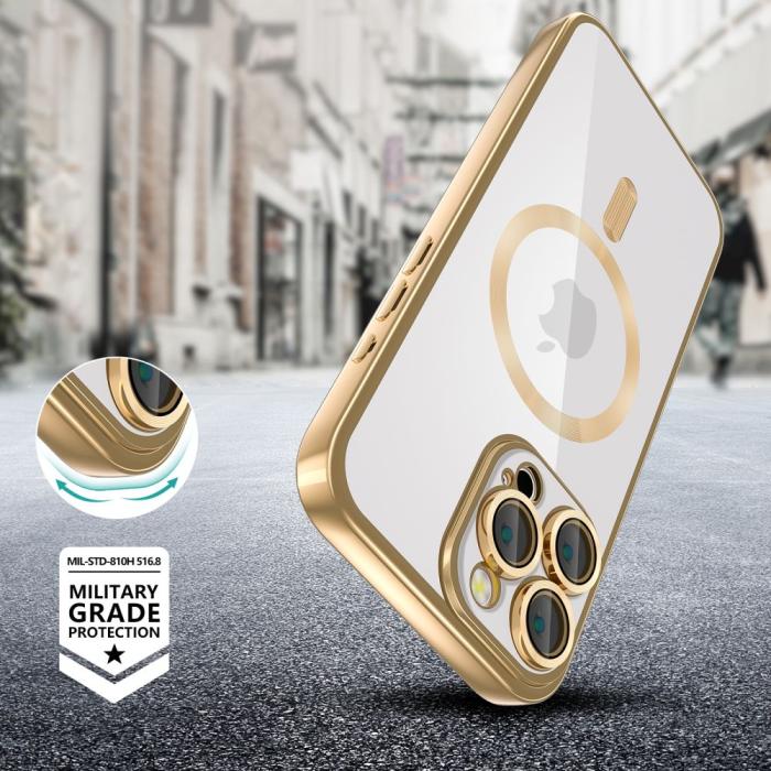 Bild 3, Tech-Protect iPhone 16 Pro Max Skal MagSafe MagFlex Shiny Gold