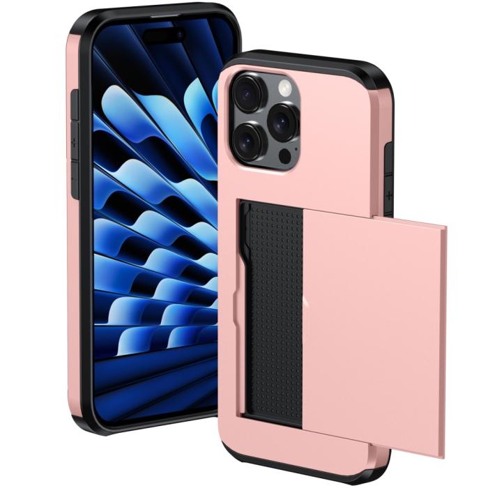 Bild 2, iPhone 16 Pro Skal Med Kortfack Hybrid Militär Grön