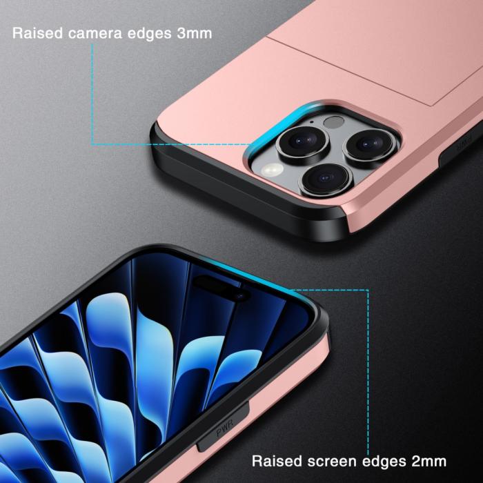 Bild 4, iPhone 16 Pro Skal Med Kortfack Hybrid Militär Grön