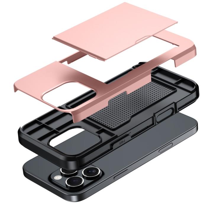 Bild 5, iPhone 16 Pro Skal Med Kortfack Hybrid Militär Grön