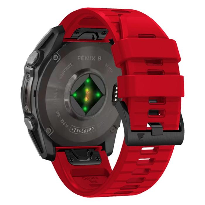 Bild 2, Tech-Protect Garmin Fenix 51 mm Armband Silicone Line Röd