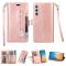 Samsung S23 Fodral Multifunktionell Med Frontficka Roséguld