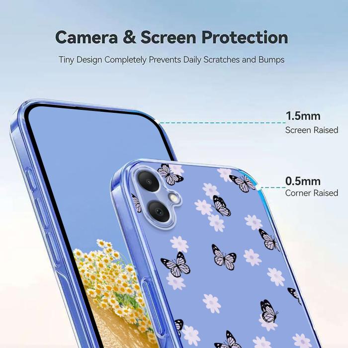 Bild 4, Samsung Galaxy A07 4G Skal Med Tryck Fjärilar / Blommor