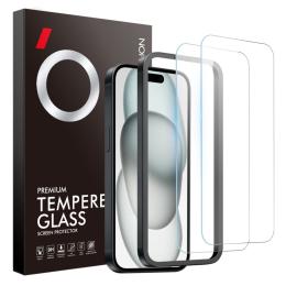 NORTHJO iPhone 15 Skärmskydd 2-PACK Härdat Glas