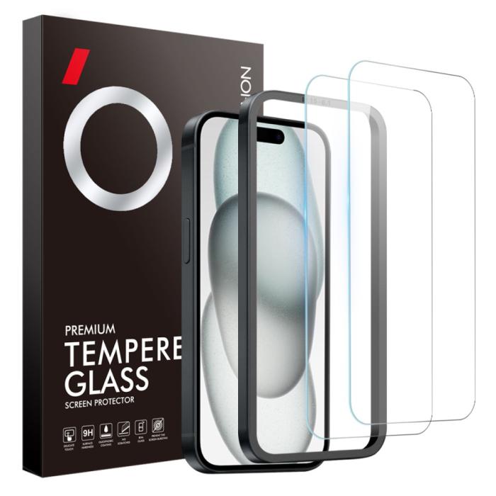 Bild 1, NORTHJO iPhone 15 Skärmskydd 2-PACK Härdat Glas