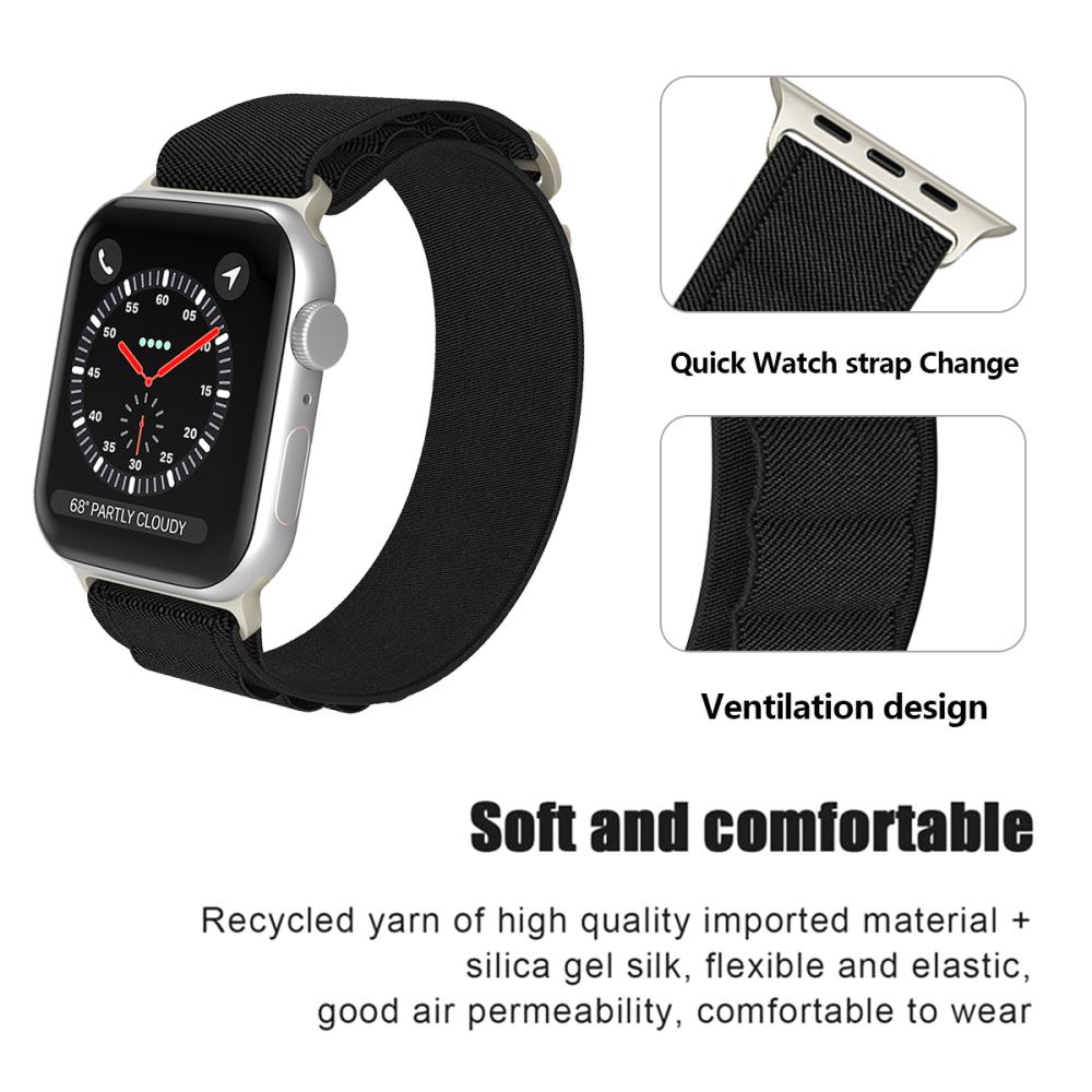 Apple Watch 42/44/45/49 mm Armband Alpine Pro Loop Svart