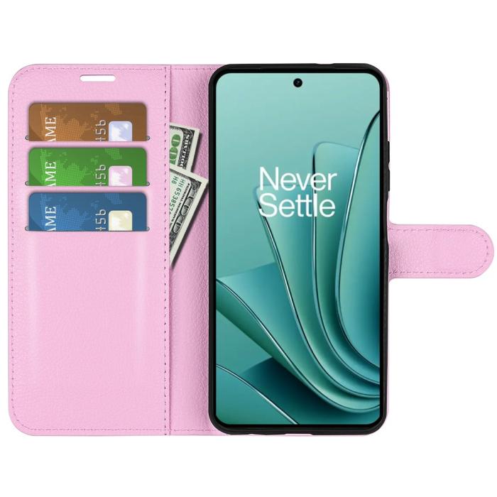 Bild 2, OnePlus Nord 3 5G Fodral Litchi Textur Ljus Rosa