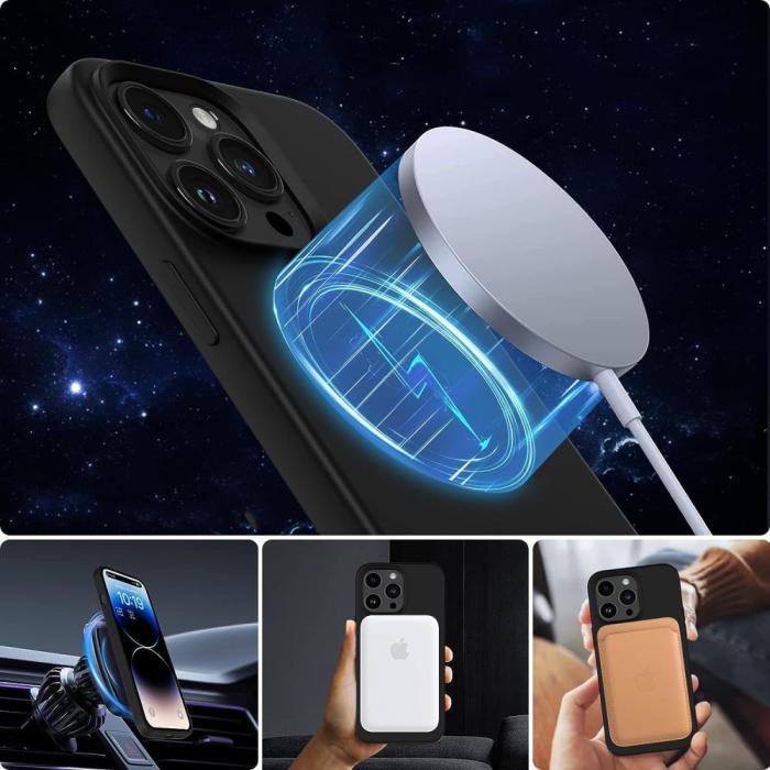 Bild 2, Tech-Protect iPhone 14/13 Skal MagSafe Silikon Svart
