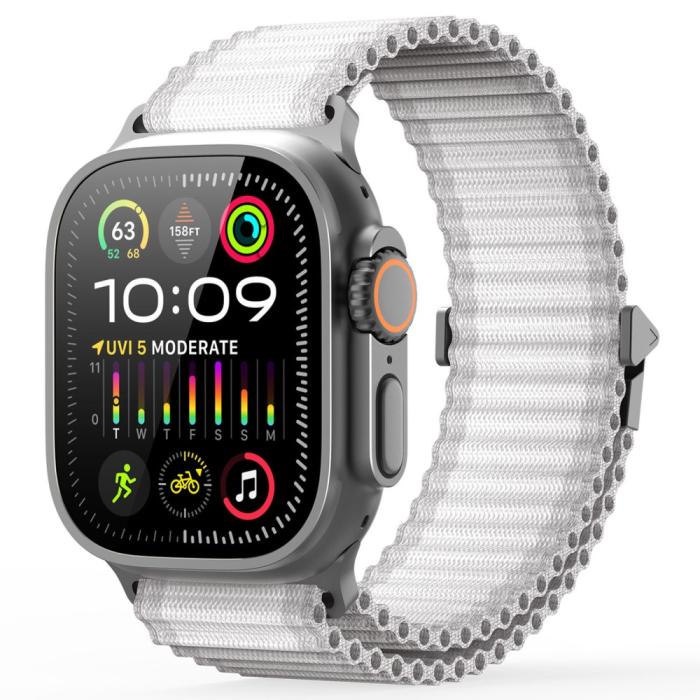 Bild 3, DUX DUCIS Apple Watch 38/40/41/42 mm Armband Nylon Vit