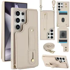 Samsung Galaxy S26 Ultra Skal Multifunktionellt L&auml;der Beige