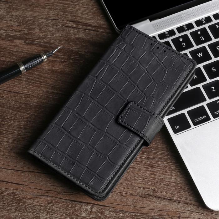 Bild 6, Motorola Moto G13 / G23 / G53 5G Fodral Krokodil Textur Svart