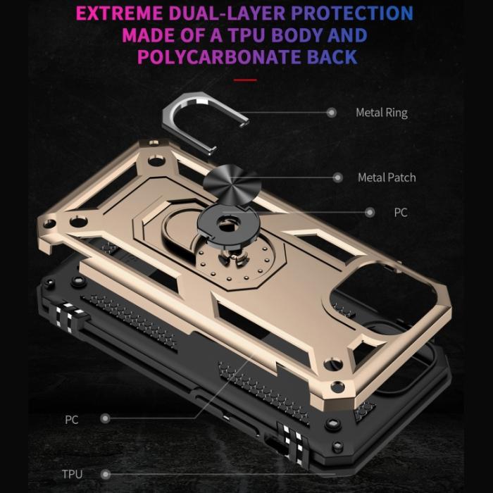 Bild 6, iPhone 14 Pro Max Skal Shockproof Hybrid Ring Guld
