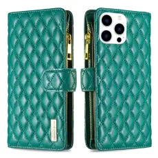 BINFEN iPhone 15 Pro Fodral Diamond Multifunktionell Gr&ouml;n