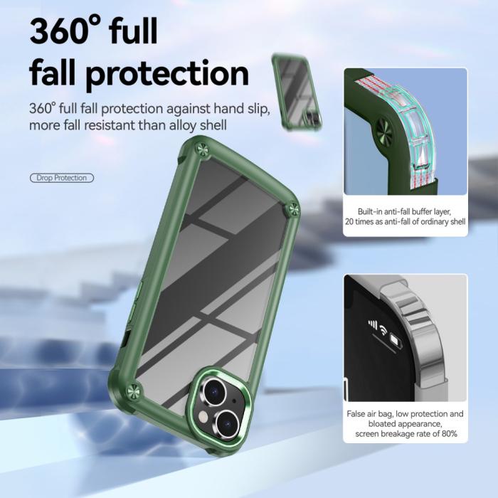 Bild 5, iPhone 15 Plus Skal Shockproof Hybrid Armor Grön