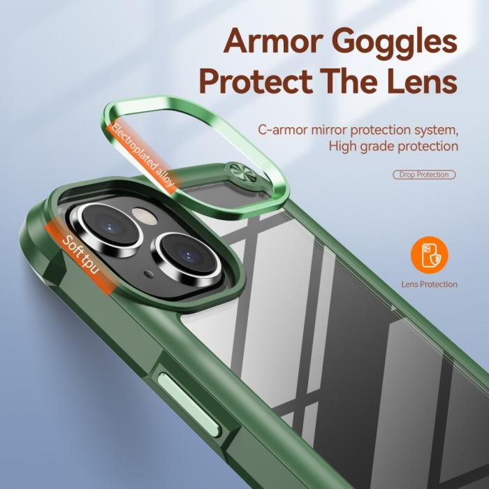 Bild 6, iPhone 15 Plus Skal Shockproof Hybrid Armor Grön