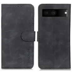KHAZNEH Google Pixel 7 Fodral Retro Läder Svart