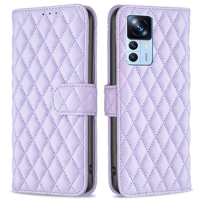 Bild 1, Xiaomi 12T / 12T Pro Fodral Diamond Läder Lila
