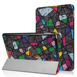 iPad 9.7" (2017) / (2018) - Tri-Fold Fodral - Färgad Geometri